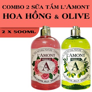 Combo 2 chai Sữa Tắm LAmont En Provence Hương Hoa Hồng và Hương Olive 500ml chai thumbnail