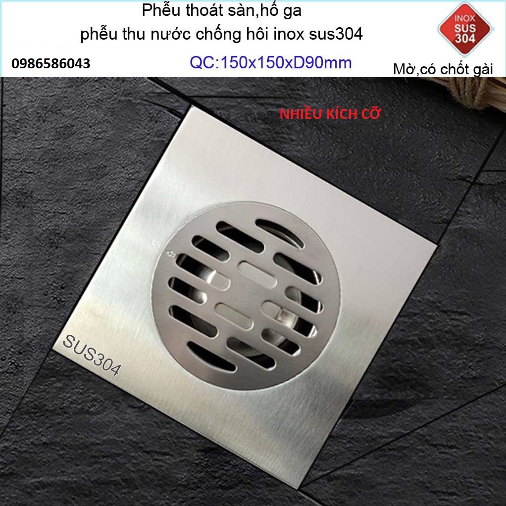 Phễu thoát sàn inox304 cao cấp ToYoShi, 10cm,12cm,15m, chống hôi hiệu quả, ngăn mùi tốt, hàng cao cấp