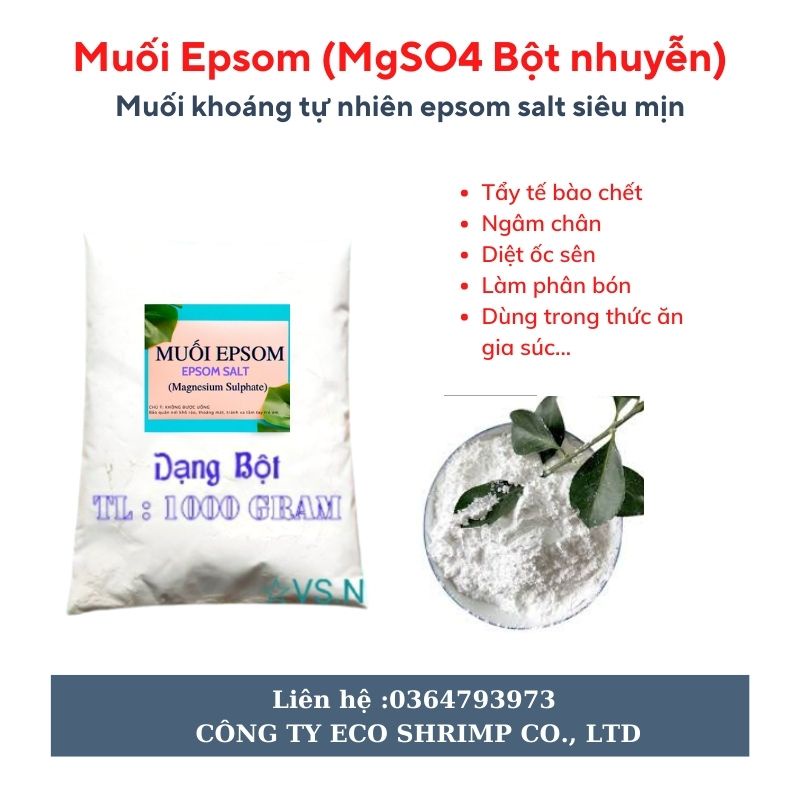 Muối Epsom–1kg#100% Tự Nhiên (Muối bột nhuyễn)