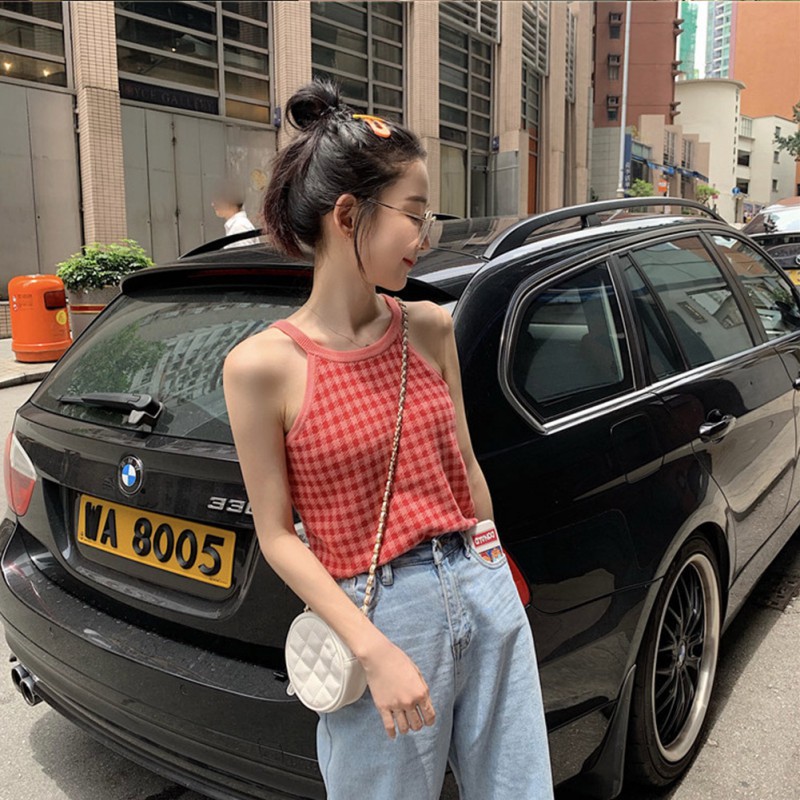 Áo Nữ Không Tay Kẻ Sọc Vuông Thời Trang Hàn Quốc | BigBuy360 - bigbuy360.vn