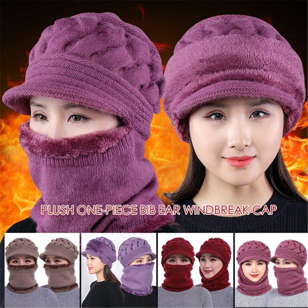 Mũ Beanie Nhung Dày Chắn Gió Giữ Ấm Mùa Đông