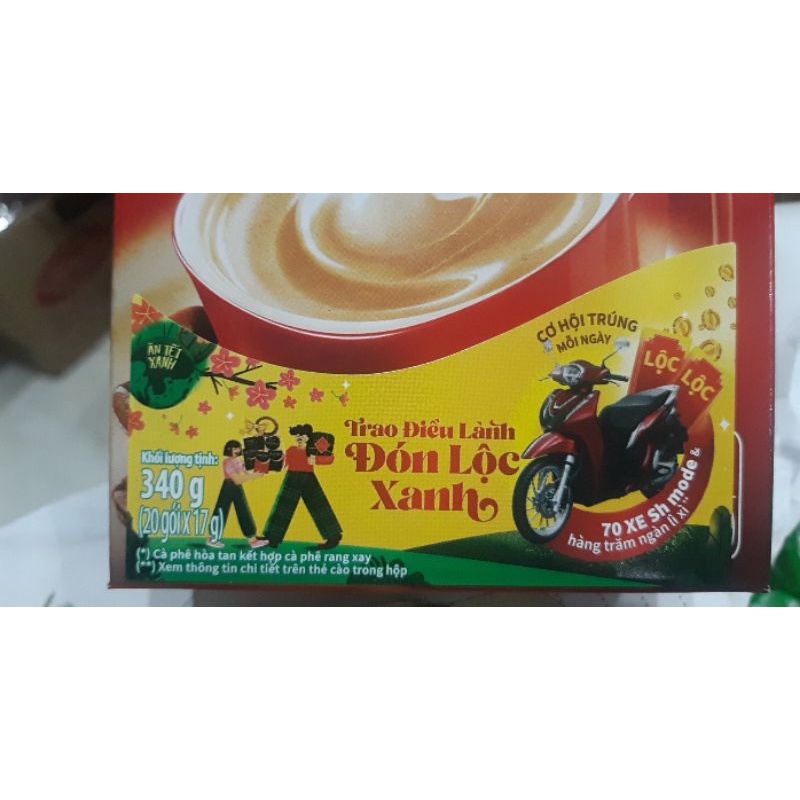 Nescafé 3in1 cà phê rang xay hòa tan đậm đà hài hòa (Đỏ) / Đậm vị cà phê( Xanh) (Hộp 20 gói x 17g)