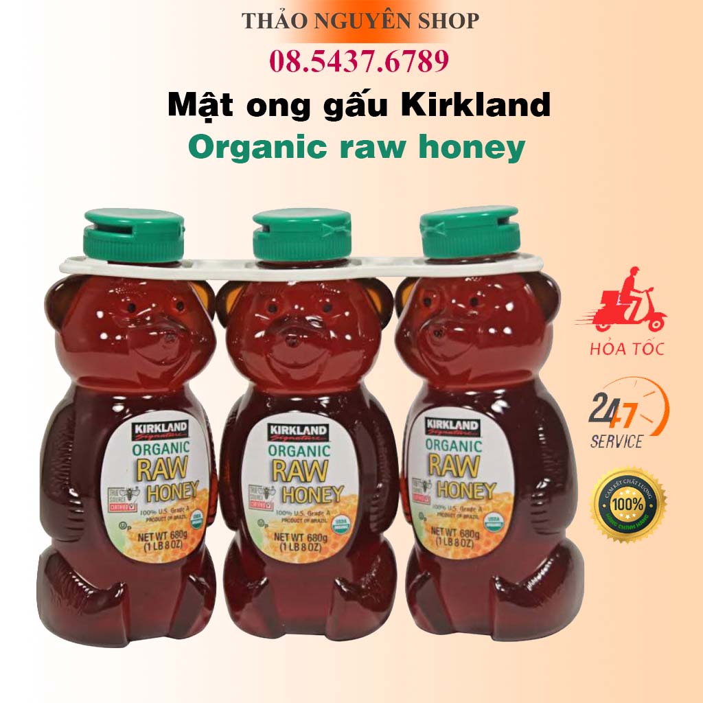 Mật Ong Gấu Hữu Cơ Kirkland Signature Organic Raw Honey 680g