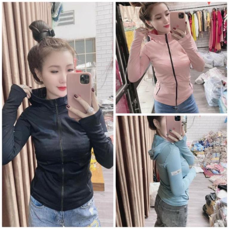Áo khoác ôm body thun dệt kim cao cấp PQ21. Áo khoác thể thao nữ cao cấp, áo khoác tập Gym, Yoga ༴