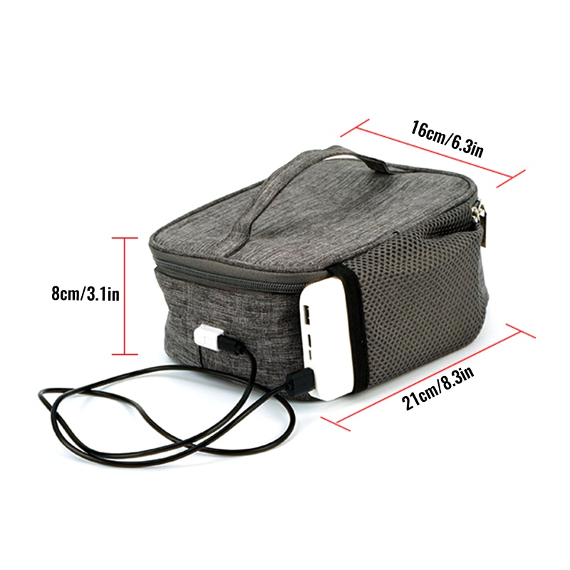 Túi Đựng Hộp Cơm Trưa Giữ Nhiệt Cắm Sạc USB Cho Nam Và Nữ