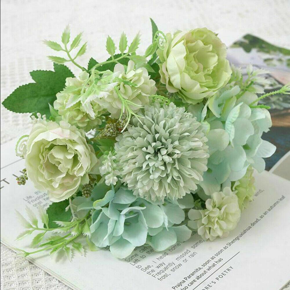 CONOPERY Bó Hoa Cẩm Tú Cầu Giả 7 Bông Trang Trí Tiệc Cưới