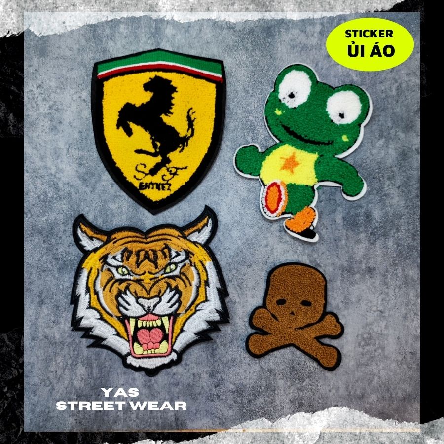 Sticker ủi hình thêu cao cấp - toàn bộ là hình thêu, logo Sticker Patch Ủi Quần Áo,BALO, quần jogger, đồ jeans, giày dép