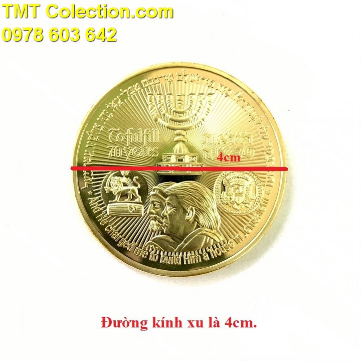 Xu Kỷ Niệm 70 năm của Israel chuộc lỗi Vua Cyrus và Trump, trang trí bàn sách, bàn làm việc -TMT Collection - SP005246