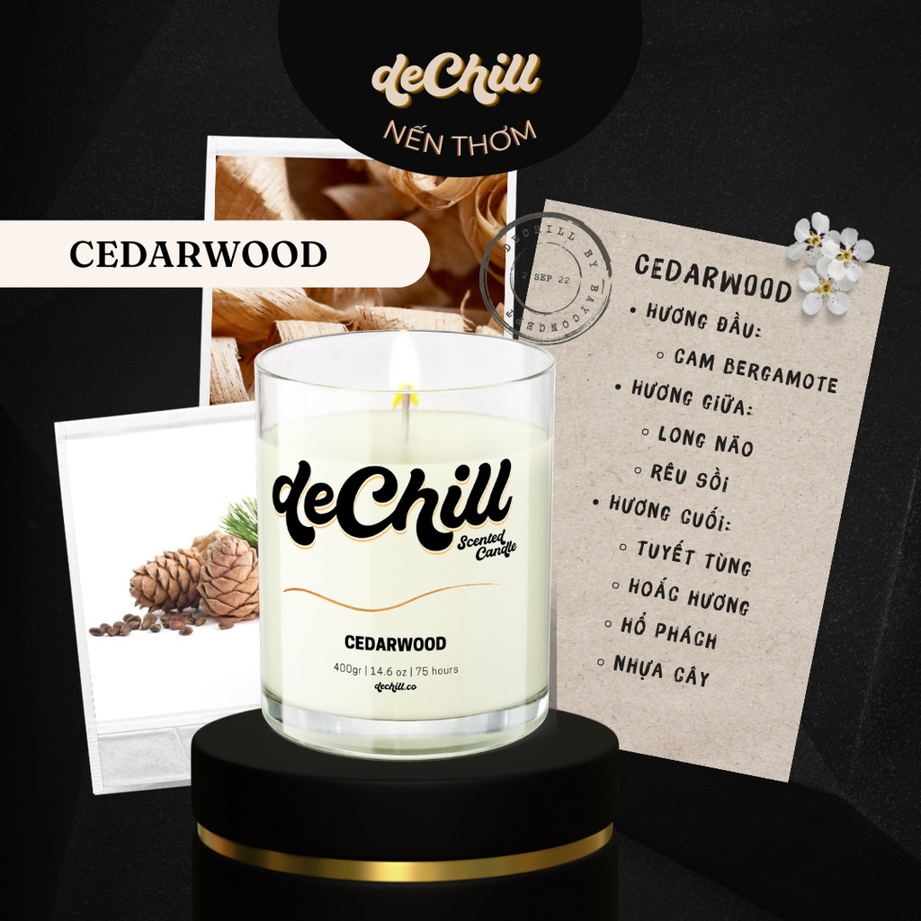 Nến thơm hũ trong Dechill BAY CONCEPT decor phòng, tinh dầu Mỹ tự nhiên cao cấp khử mùi thư giãn an toàn