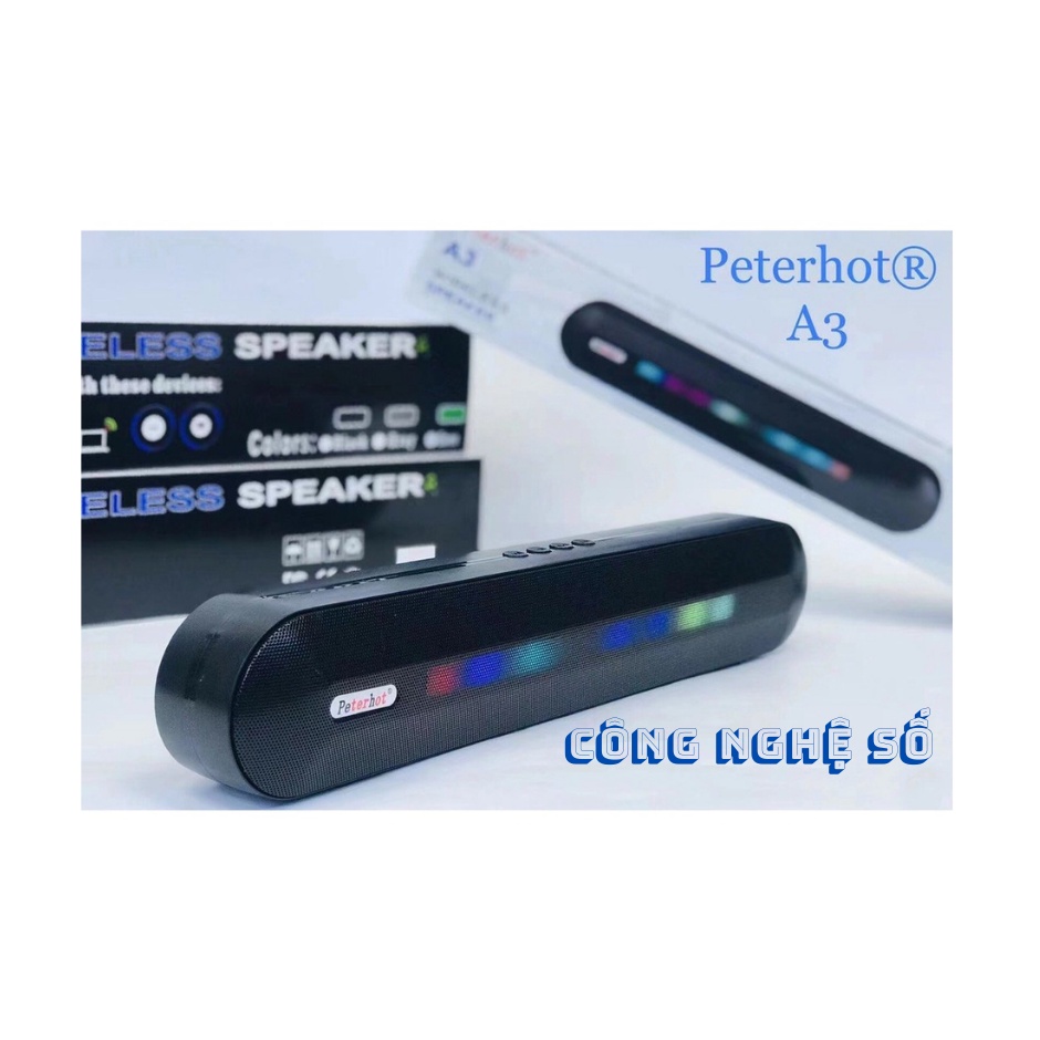 Loa bluetooth A3 Loa có đèn LED mới nhất 2 loa Bass mạnh kết nối điện thoại máy tính