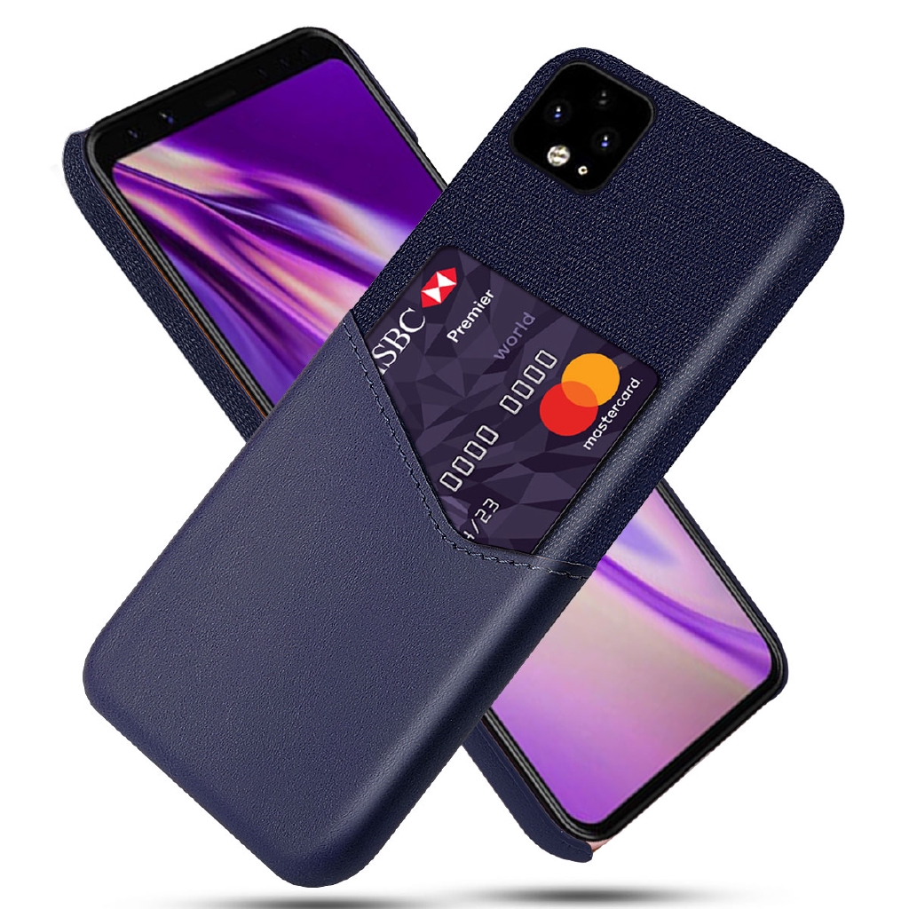 Ốp điện thoại bằng da PU mỏng vải mềm có ngăn đựng thẻ cho Google Pixel 4 XL 4a