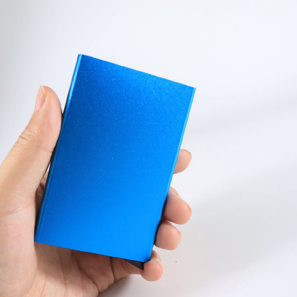 Hộp đựng thẻ ngân hàng tự động bằng hợp kim nhôm chống rfID