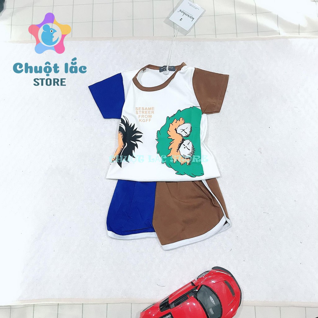 Bộ Quần Áo Bé Trai Bé Gái Chuột Lắc Store Phối 2 Màu Thun Cotton 4 Chiều Dày Dặn Mịn Màng 8Kg Đến 20kg