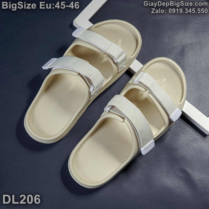 Dép lê đúc nguyên khối, dép quai dán cỡ lớn Eu:45-46 cho nam cao to chân ú bè. Big size slippers for wide feet - DL206