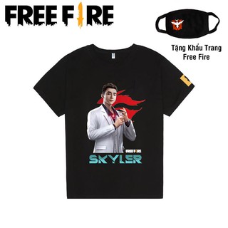 SALE  Áo Thun Free Fire Skyler có Size trẻ em - XXL + tặng kèm bịt mặt đi kèm / chất lượng