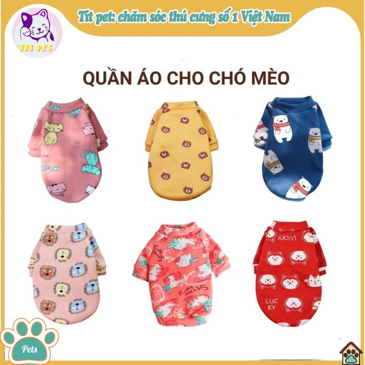 Quần Áo Cho Chó Mèo Thú Cưng Nỉ 100% Vải Mềm Mại, Thấm Hút Mồ Hôi, Co Giãn 4 Chiều Từ 500 Gram Đến 10 Kg