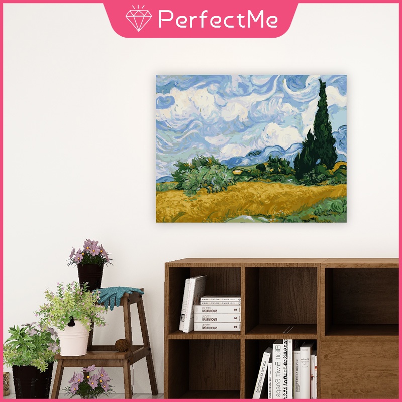 Bộ tranh sơn dầu 40x50CM tự làm họa tiết phong cảnh Van Gogh độc đáo