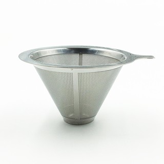 Phễu pha cà phê inox SUS304 100mm có giá đỡ