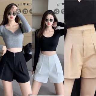 Quần Sooc Nữ 💖FREESHIP💖 Quần Short Nữ Xếp Ly Phồng Cạp Cao Chất Tuyết Mưa