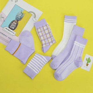 TẤT CAO CỔ TÍM KHOAI MÔN NHIỀU HỌA TIẾT XINH