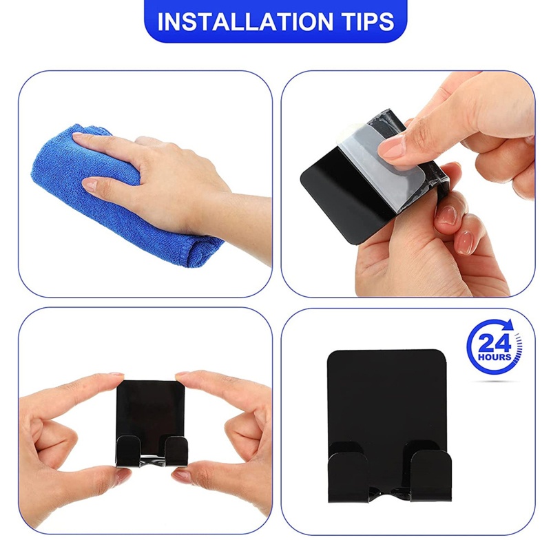 Bộ 8 Móc Dán Tường Siêu Dính Chống Thấm Nước Cho Phòng Tắm / Nhà Bếp / Tủ / Cửa / Văn Phòng