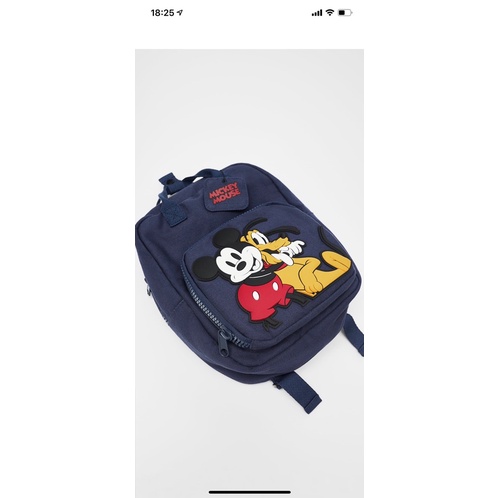 Balo zara mickey xanh than cho bé