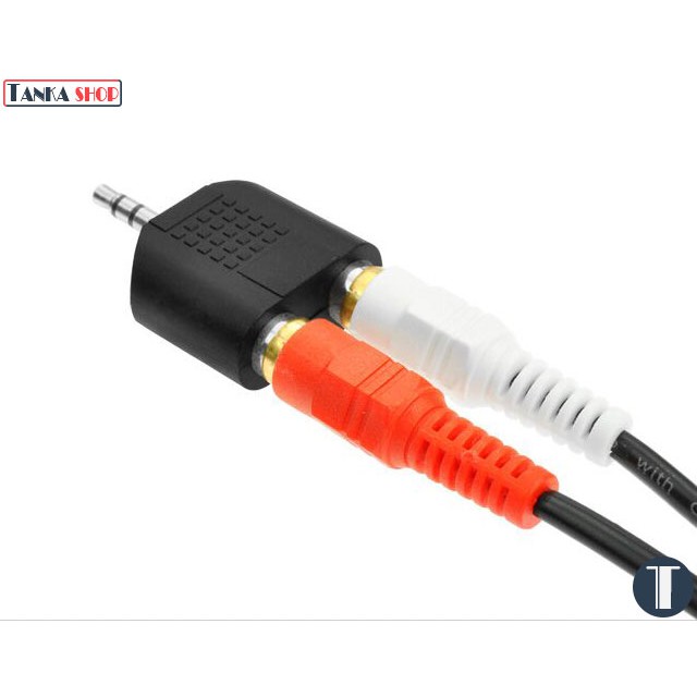 Jack chuyển 2 đầu bông sen RCA sang 3.5mm