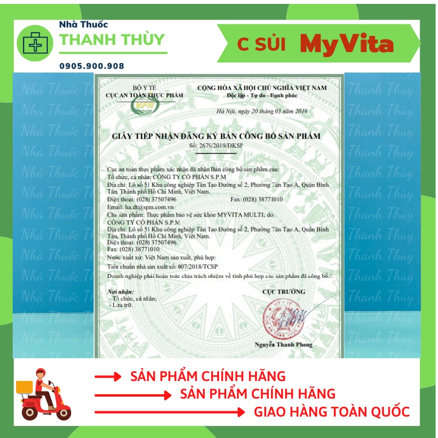 Viên Sủi Bổ Sung Vitamin C Myvita Vitamin C Vị Cam [Tuýp 20 Viên] Tăng Cường Sức Đề Kháng Cho Cơ Thể