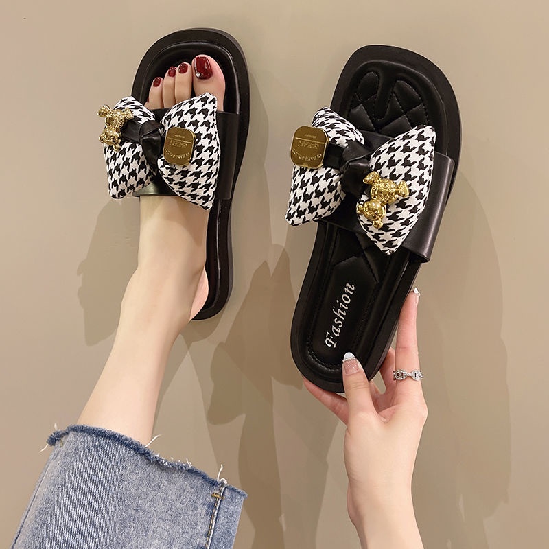 Dép Sandal Đính Nơ Thiết Kế Mới Thời Trang Mùa Hè Cho Nữ