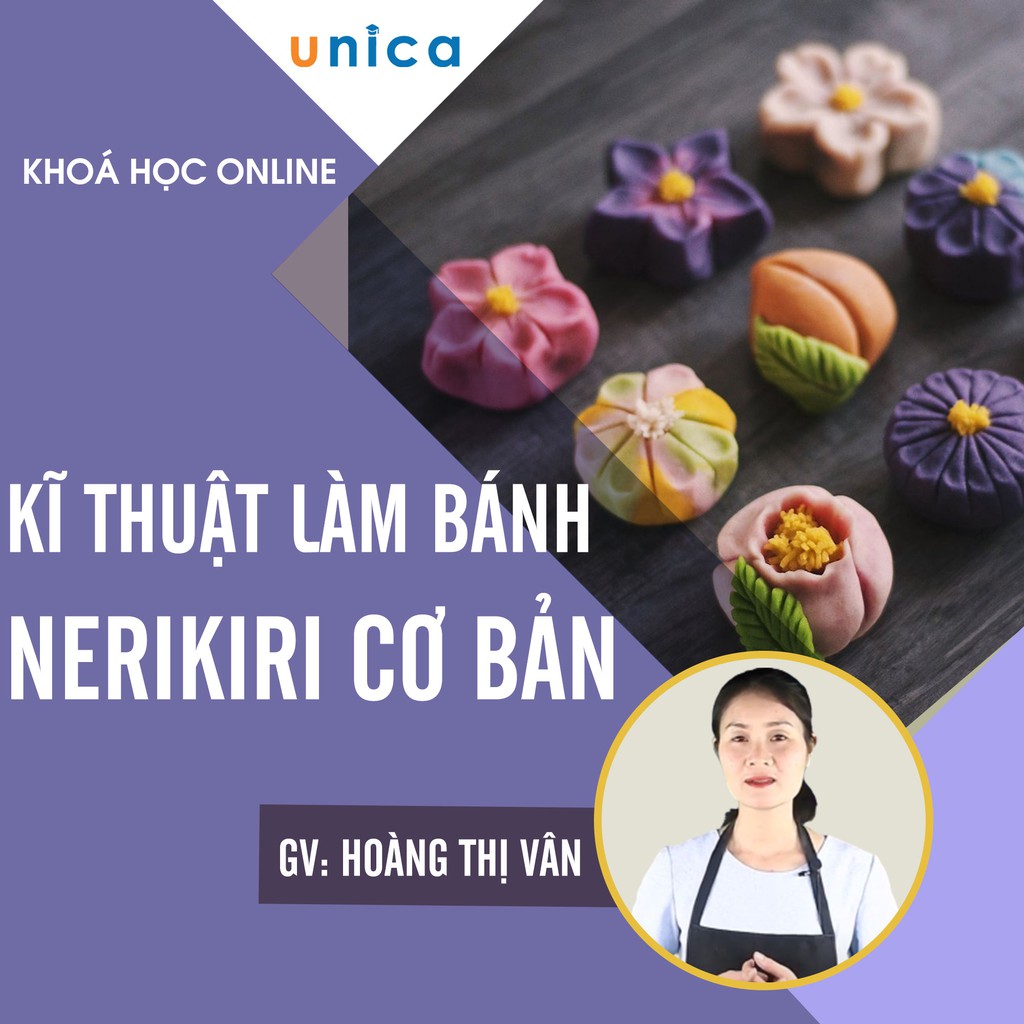 [Voucher-FULL Khóa học online] Kỹ thuật làm bánh Nerikiri (Wagashi) cơ bản-cupcake nhật bản ép khuôn nướng hấp công thức