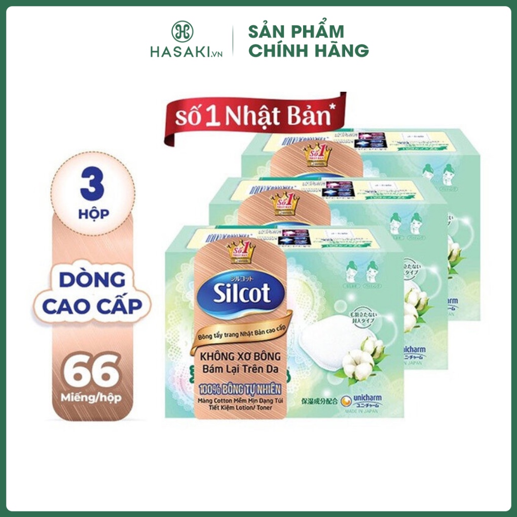 Bông Tẩy Trang Cao Cấp Silcot Soft Touch Premium Cotton 66 Miếng - Hasaki - Sản phẩm chính hãng