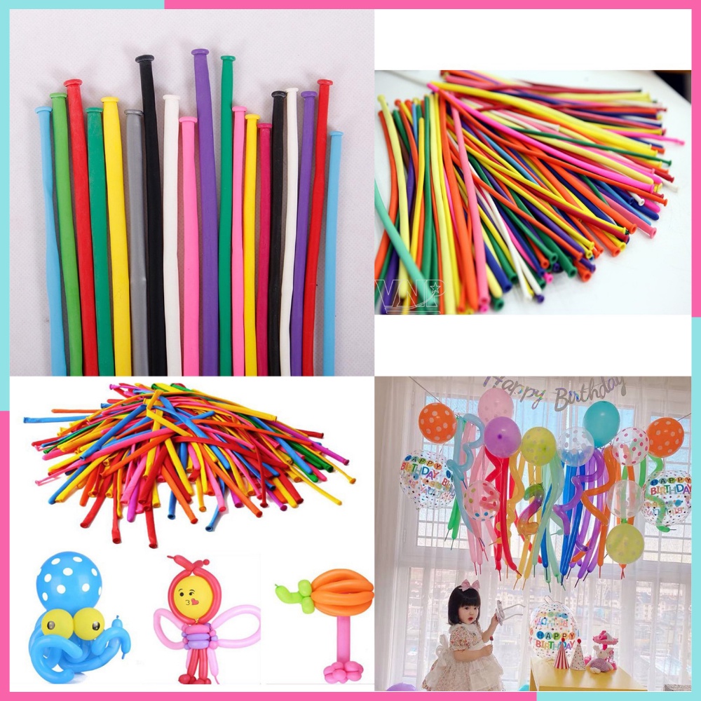 Set 10 bóng giun phối màu tạo hình nghệ thuật trang trí sinh nhật,sự kiện,...