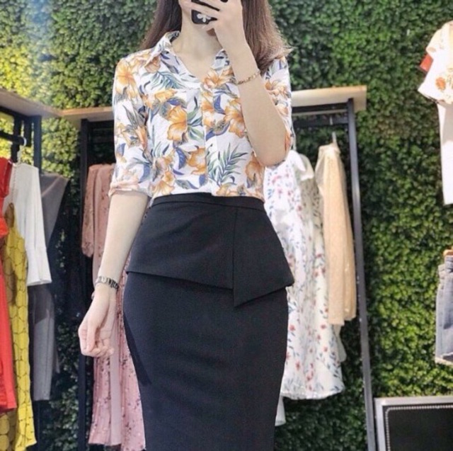 Chân váy bút chì đắp vạt | BigBuy360 - bigbuy360.vn