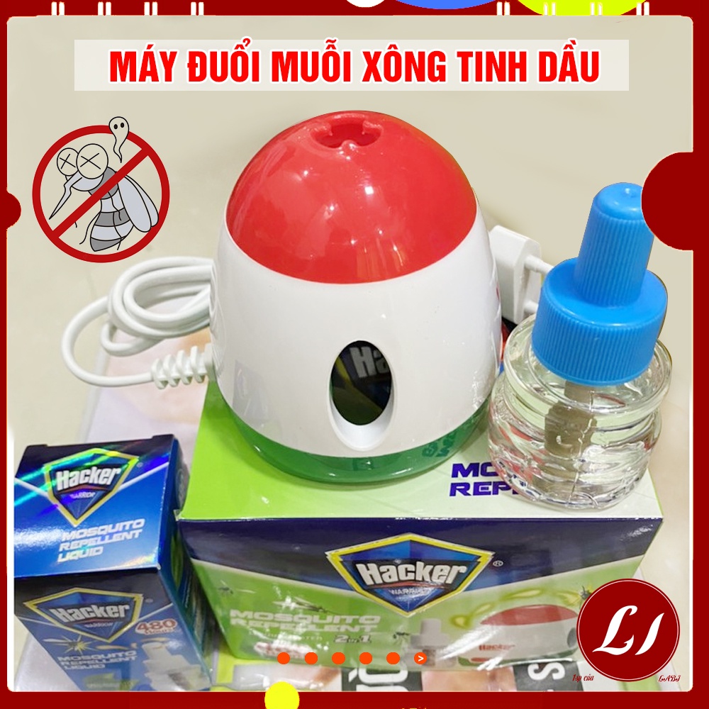 Máy phun tinh dầu ĐUỔI MUỖI Hacker kèm 1 chai tinh dầu bảo vệ an toàn cho gia đình