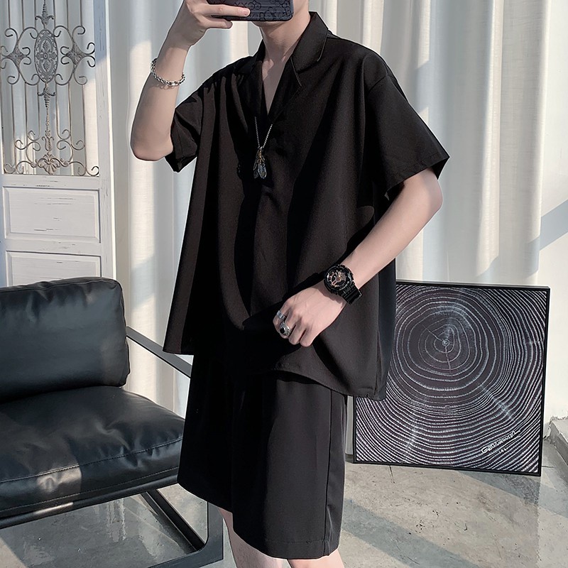 Áo polo Ngắn Tay Màu Trắng Đen Thiết Kế Đơn Giản Thời Trang Hàn Quốc 2022 Cho Nam