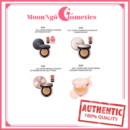 [Mã COS1111 giảm 8% đơn 250K] DUTY FREE-SET PHẤN NƯỚC CLIO KILL COVER CUSHION KÈM LÕI
