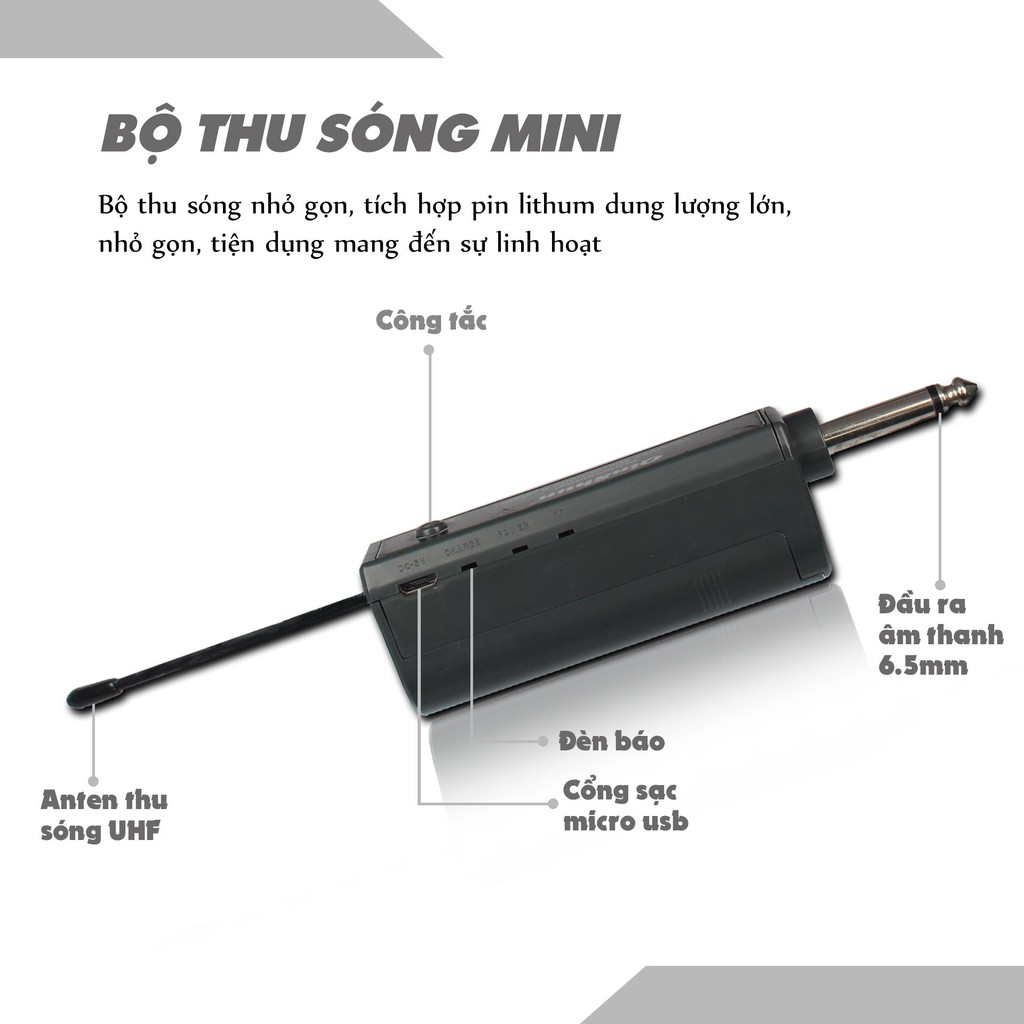 MICRO KHÔNG DÂY KARAOKE CHO LOA KÉO VÀ AMPLY KHÔNG DÂY KẾT NỐI TRỰC TIẾP BẰNG PIN BẢO HÀNH 6 THÁNG SHIP COD TOÀN QUỐC