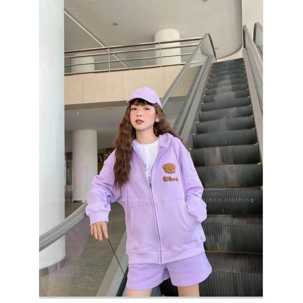 ÁO KHOÁC NỈ DÂY KHOÁ KÉO, ÁO KHOÁC NHẸ CHẤT THUN NỈ MỀM MỊN PHỐI LOGO THÊU ĐẦU GẤU THỜI TRANG HOT | BigBuy360 - bigbuy360.vn