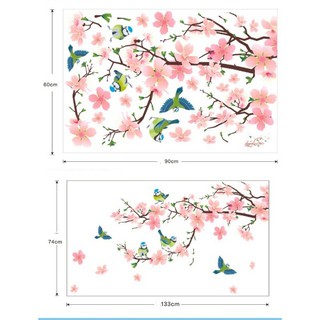 decal dán tường đào cành