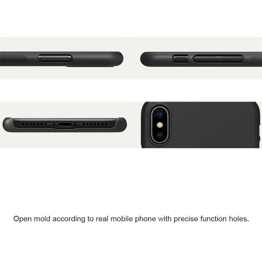 Ốp Lưng sần siêu Chống Sốc Chính Hãng Nillkin Cho iPhone X / Xs (Kèm giá đỡ hoặc miếng dán từ tính)