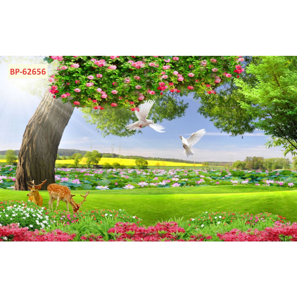 Tranh dán tường phòng khách thiên nhiên đẹp nhất