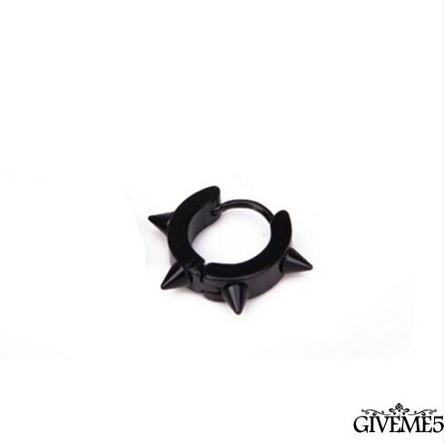 Cặp khuyên tai tròn phối đinh tán bằng thép Titan Unisex