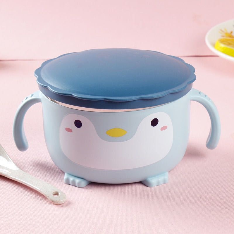 Bát giữ nhiệt có tay cầm kèm thìa cho bé
