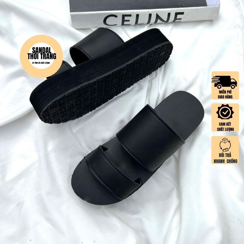 Dép sandal quai ngang nữ đế cao full size 30-44 nam nữ SANDALTHOITRANG