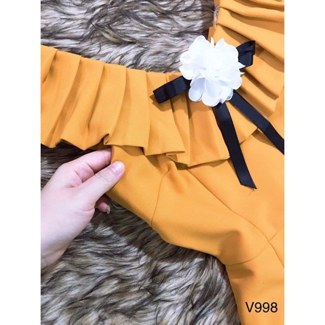 [ xả kho ] MiD Váy đầm vàng dự tiệc dáng ôm đuôi cá mảnh mai V998 Mie Design kèm ảnh thật