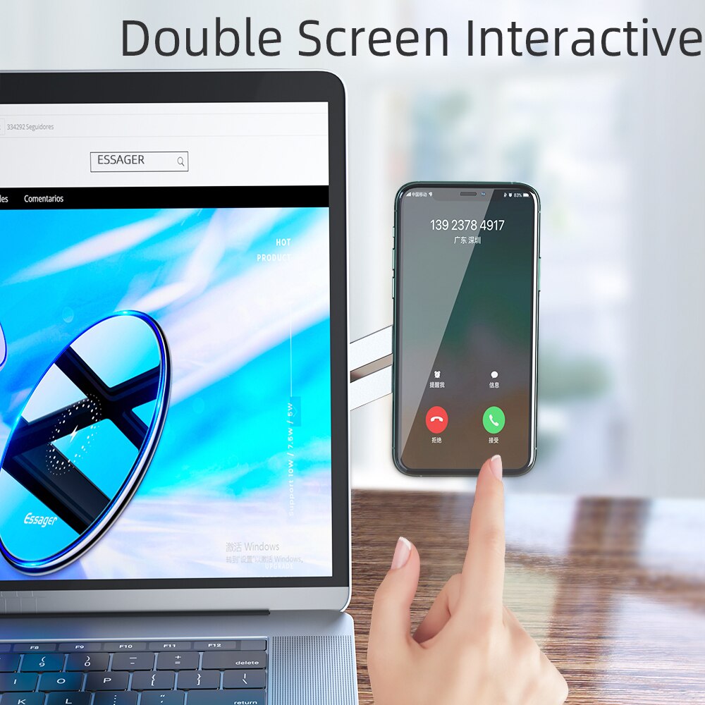 Đế Giữ Điện Thoại Từ Tính Essager Gắn Laptop Cho Iphone Xiaomi Có Thể Gập Lại