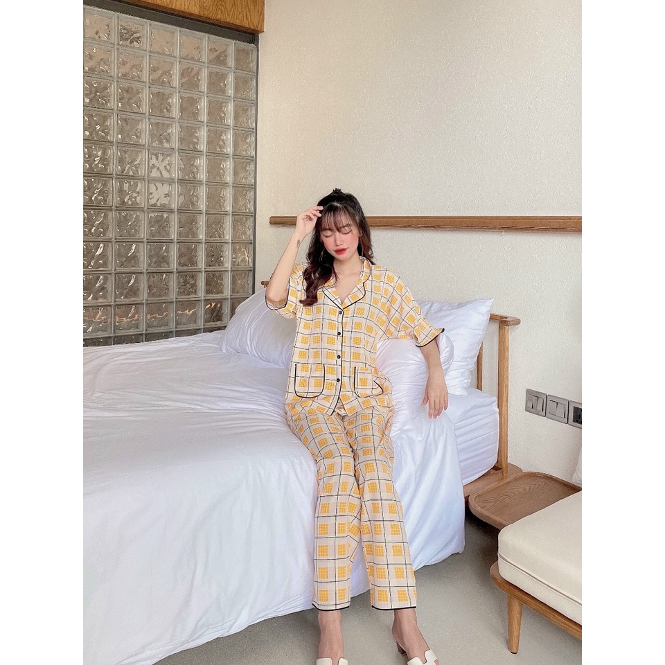 Đồ bộ Pijama cánh dơi quần dài lụa thái vãi mềm mịn dưới 60 kg - Đồ bộ nử đồ mặc nhà xịn xò