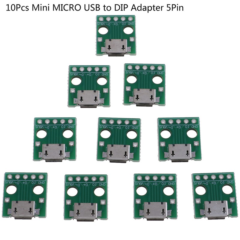 Bộ 10 Bảng Mạch Chuyển Đổi MICRO USB Sang DIP 5Pin Female Chất Lượng Cao