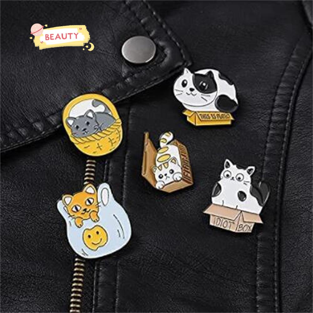 Huy Hiệu Cài Áo Hình Mèo Hoạt Hình Đáng Yêu