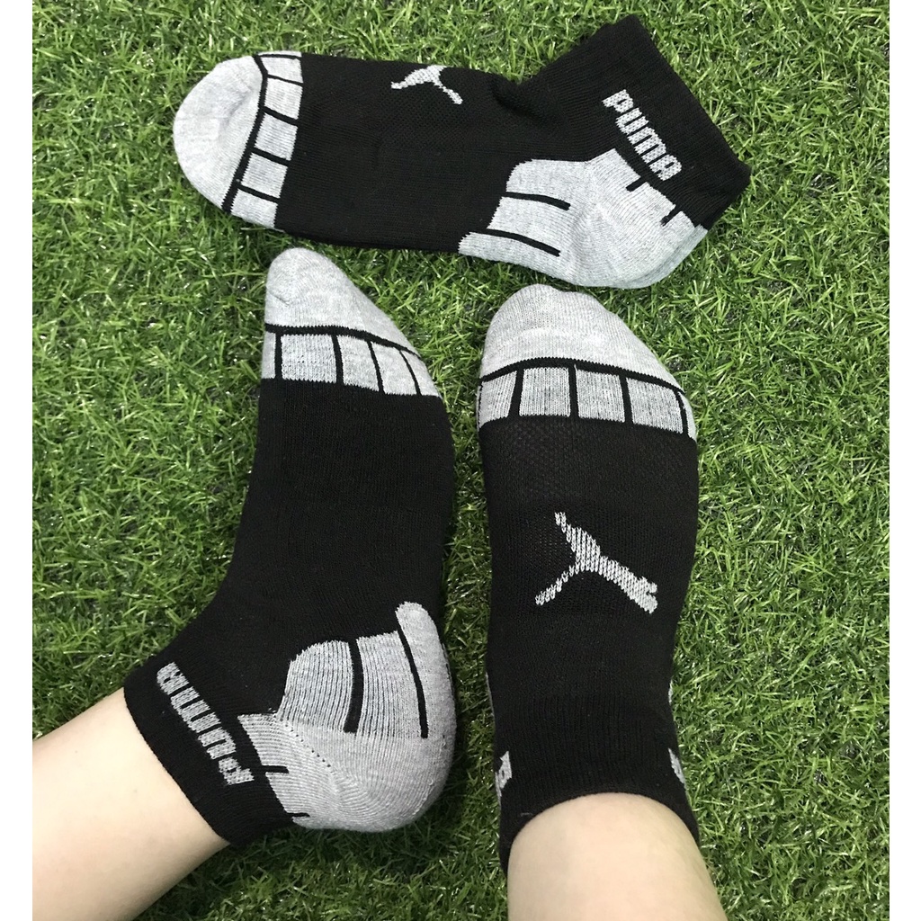 [HÀNG XUẤT XỊN] Tất vớ nam cổ ngắn Puma đệm dày xù, êm chân thoáng khí, kháng khuẩn thấm hút mồ hôi SPORT SOCKS